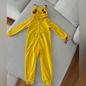 Yellow Pikachu Kids One Piece sleeping pjs